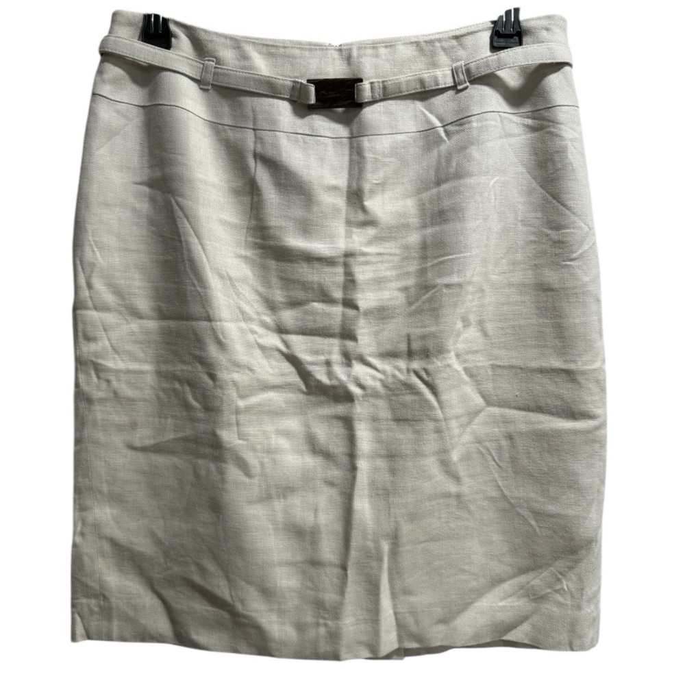 Calvin Klein Linen  Skirt Rear Slit Womens Size 12 Hidden zipper/hook‎